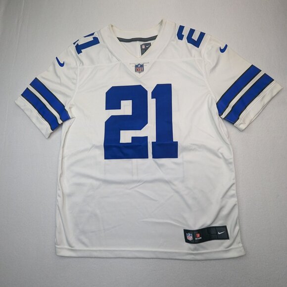 Nike Dallas Cowboys Elliott Stitched Jersey #21 Size Large White Blue